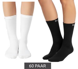 60 Pairs of hummel Women's & Children's Basic Sport Socks with Brand Logo, Cotton Socks, Everyday Socks 205603 in White or Black