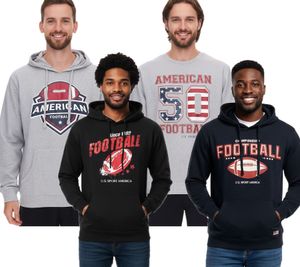 Suéter U.S. SPORT AMERICA para hombre con o sin capucha y logotipo - Sudadera de algodón - Suéter de verano - Gris, Azul o Negro