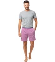 leichter SCOTCH & SODA Herren Pyjama 2-teiliges Shorty-Set mit Baumwolle kurzer Schlafanzug in Hellblau oder Grau/Hell-Bordeaux