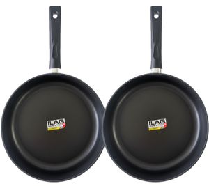 HOME IDEAS Bratpfanne aus geschmiedetem Aluminium induktionsgeeignet Anti-Haft-Beschichtung 24cm oder 28cm Silber/Schwarz