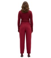 Pantalon élégant pour femme, coupe ample, style business, rouge prune 962507