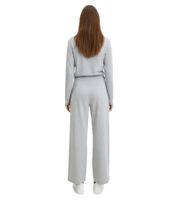 Pantalon décontracté pour femme, style jogging, jambes larges, pinces devant, gris 942309