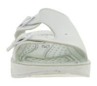 Aufbauende hsm Damen Gesundheits-Sandalen mit Abroll-Effekt Pantoletten mit selbstmodellierendem, antibakteriellem Gel-Fußbett Latschen Factory Second B-Ware Weiß
