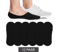 12 Paar eedor Damen flach geschnittene Füßlinge unsichtbare rutschfeste Baumwoll-Strümpfe Größe: L / EU 39-41 Sneaker-Socken Schwarz