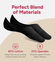 12 Paar eedor Damen flach geschnittene Füßlinge unsichtbare rutschfeste Baumwoll-Strümpfe Größe: L / EU 39-41 Sneaker-Socken Schwarz