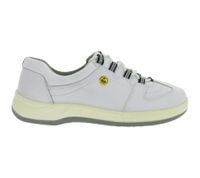 Slip-resistant hsm men's work lace-up shoes, ESD-compliant, genuine leather, SRA protection class, low-cut, professional shoes, factory second, B-grade, medical shoes, white