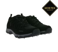 wasserdichte TREKSTA Spike Low Herren Gore-Tex Wander-Schuhe Trekking-Schuhe mit Wechselfußbett Schwarz