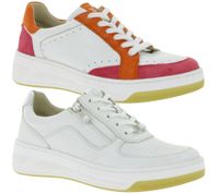 Stylish CAPRICE women's sneakers with high-quality leather - CAP Climo FB in simple white or white/multicolored layered look