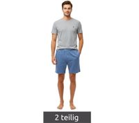 Pijama corto ligero de 2 piezas SCOTCH & SODA para hombre en algodón, disponible en gris/azul marino, azul o azul oscuro/gris.