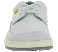 Slip-resistant hsm men's work lace-up shoes, ESD-compliant, genuine leather, SRA protection class, low-cut, occupational shoes, factory second, B-grade, medical shoes, white