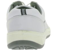 Slip-resistant hsm men's work lace-up shoes, ESD-compliant, genuine leather, SRA protection class, low-cut, occupational shoes, factory second, B-grade, medical shoes, white