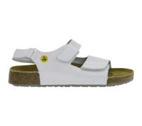 Slip-resistant HSM men's work sandals, ESD-safe, genuine leather shoes, SRA protection class, mules, professional shoes, factory second-hand, B-grade, medical shoes, white