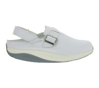 Slip-resistant HSM men's work clogs, ESD-safe, genuine leather shoes, SRA protection class, occupational footwear, factory second, B-grade, medical shoes, white