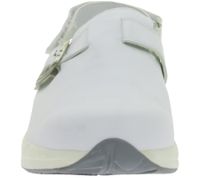 Slip-resistant HSM men's work clogs, ESD-safe, genuine leather shoes, SRA protection class, occupational footwear, factory second, B-grade, medical shoes, white