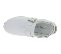 Slip-resistant HSM men's work clogs, ESD-safe, genuine leather shoes, SRA protection class, occupational footwear, factory second, B-grade, medical shoes, white