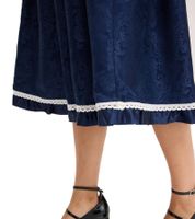 Gonna Dirndl da donna alla moda, gonna tradizionale con motivo paisley e pizzo 905168 blu scuro