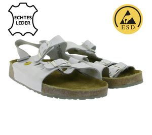 Sandali da lavoro HSM antiscivolo da uomo e da donna, compatibili con ESD, scarpe in vera pelle con classe di protezione SRC, zoccoli, scarpe professionali, usate di fabbrica, grado B, scarpe mediche, bianche