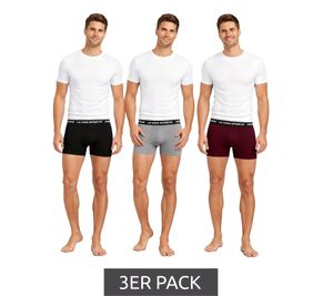 Confezione da 3 boxer Le Coq Sportif Basic da uomo, intimo in cotone K46932CO Grigio/Borgogna/Nero