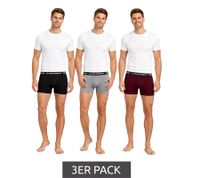Confezione da 3 boxer Le Coq Sportif Basic da uomo, intimo in cotone K46932CO Grigio/Borgogna/Nero