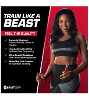 Lot de 10 cordes à sauter BEASTGEAR Elite Premium en aluminium, 3 m, idéales pour le fitness de haut niveau, la boxe, le MMA, le HIIT, la musculation et les double unders, rouge/noir