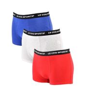 Boxer Le Coq Sportif Basic da uomo, intimo in cotone, confezione da 3, K46938CO, rosso/grigio/blu