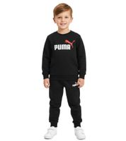 bequemer PUMA Kinder Jogging-Anzug für Jungen und Mädchen 2 teiliger Sweat-Jogger Rundhals-Pullover Baumwoll-Set 627915 in Schwarz oder Rosa