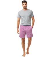 leichter SCOTCH & SODA Herren Pyjama 2-teiliges Shorty-Set mit Baumwolle kurzer Schlafanzug Grau, Blau oder Hell-Bordeaux