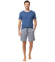 leichter SCOTCH & SODA Herren Pyjama 2-teiliges Shorty-Set mit Baumwolle kurzer Schlafanzug Grau, Blau oder Hell-Bordeaux