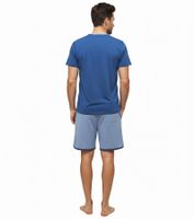 leichter SCOTCH & SODA Herren Pyjama 2-teiliges Shorty-Set mit Baumwolle kurzer Schlafanzug Grau, Blau oder Hell-Bordeaux