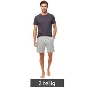 leichter SCOTCH & SODA Herren Pyjama 2-teiliges Shorty-Set mit Baumwolle kurzer Schlafanzug Grau, Blau oder Hell-Bordeaux