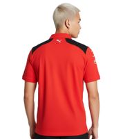 PUMA X Scuderia Ferrari F1 Men's Short-Sleeve Polo Shirt with Team and Sponsor Logos, Cotton, Motorsport Shirt 701223385 001 Red
