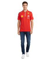 PUMA X Scuderia Ferrari F1 Men's Short-Sleeve Polo Shirt with Team and Sponsor Logos, Cotton, Motorsport Shirt 701228000 001 Red