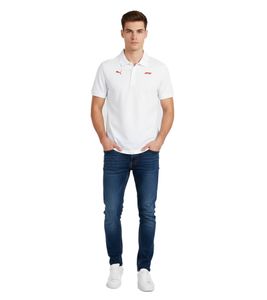 PUMA X F1 Men's Short-Sleeve Polo Shirt, Cotton Shirt with Formula 1 Logo, Motorsport Shirt 701228330 002 White