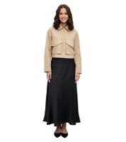 Trench-coat court pour femme, veste d'été en coton, beige 924633