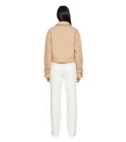 Veste en twill tendance pour femme, en coton durable avec poches, beige (réf. 920758)