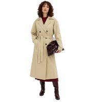 Trench-coat oversize croisé pour femme avec ceinture, beige 979556
