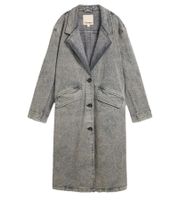 Manteau en jean tendance pour femme, veste de printemps ample, manteau en coton gris délavé 937002