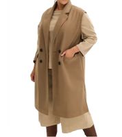 Manteau femme 2-en-1 pratique avec manches amovibles, gilet d'automne, polaire éco-responsable 966584 Marron Noyer