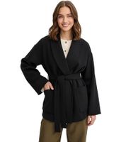 Veste courte femme, élégante veste de mi-saison aspect laine 954641 Noir