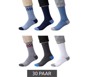 30 Paar SCOTCH & SODA Herren Terry-Crew-Socken Alltags-Strümpfe Baumwoll-Socken Größe 41-46 Business-Socken SS43491 in Navy/Blau/Hellblau oder Dunkelgrau/Grau/Weiß