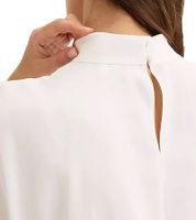 extravagante Damen Bluse aus Viskose-Mix Sommer-Shirt mit Cape-Ärmeln 925601 Weiß