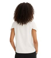 extravagante Damen Bluse aus Viskose-Mix Sommer-Shirt mit Cape-Ärmeln 925601 Weiß