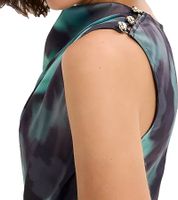 floraler Damen Satin Jumpsuit mit Blumenmuster Urlaubs-Outfit 904269 Grün/Blau