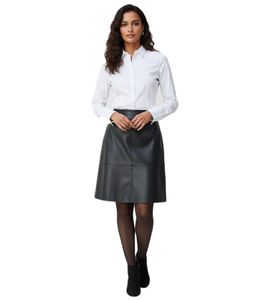 Blusa da donna a maniche lunghe in cotone e seta, look pulito realizzato con fibre naturali, camicia estiva 977176 Bianco