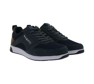 Bugatti Sneakers basse da uomo, scarpe stringate con inserti in mesh, scarpe da città 323-30704-5000 Blu scuro