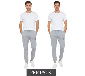 Confezione da 2 pantaloni da jogging/tuta da uomo VINSON con logo VINSON, cotone, grigio