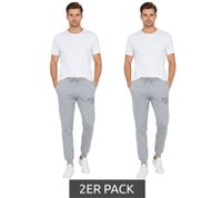 Confezione da 2 pantaloni da jogging/tuta da uomo VINSON con logo VINSON, cotone, grigio