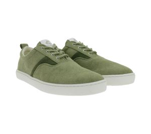 nachhaltige GROUNDIES Barfußschuhe La Paz Herren Low-Top Sneaker mit TrueSense Sohle Canvas Schnür-Schuhe GND-230264-10 Khaki