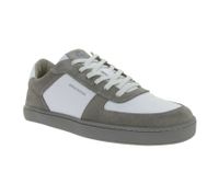 sportliche GROUNDIES Barfußschuhe Hamptons 2.0 Herren Low-Top Echtleder Sneaker mit TrueSense Sohle Schnür-Schuhe GND-210256-06 Grau/Weiß