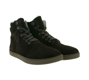 zeitlose GROUNDIES Barfußschuhe Vancouver widerstandsfähige Herren Echtleder Trekking Boots mit TrueSense und Schafwolle GND-220242-04 Braun